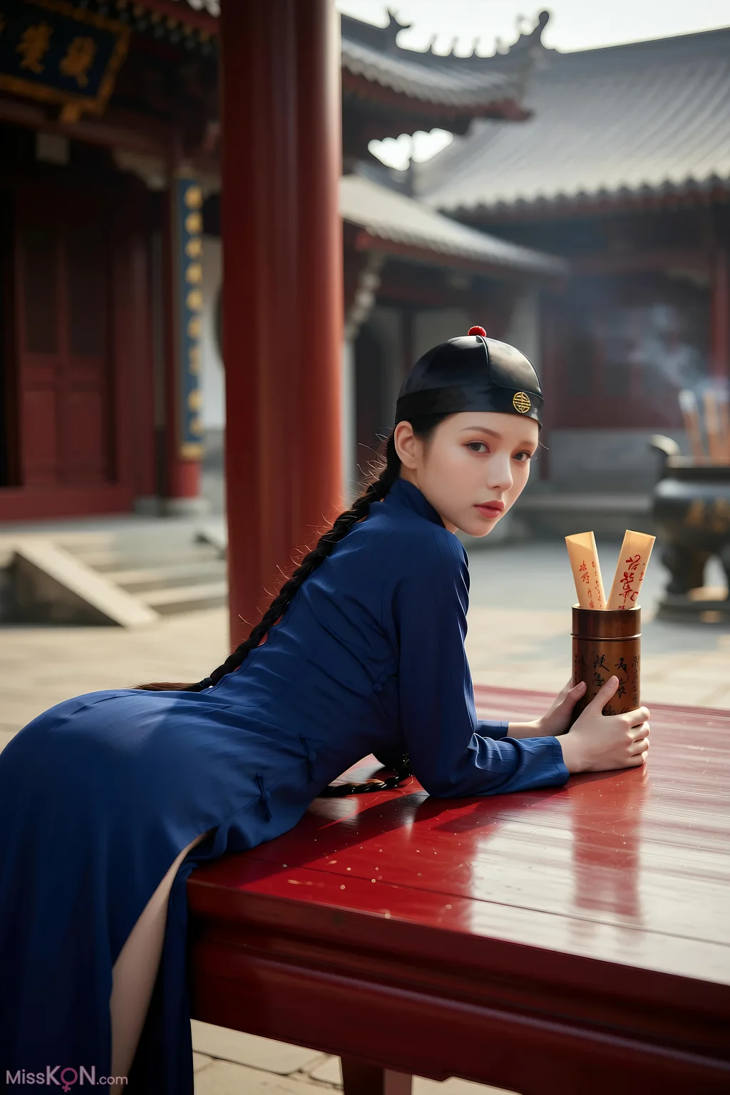 [AIGirl] 珊珊 蓝色长衫 (77 photos)