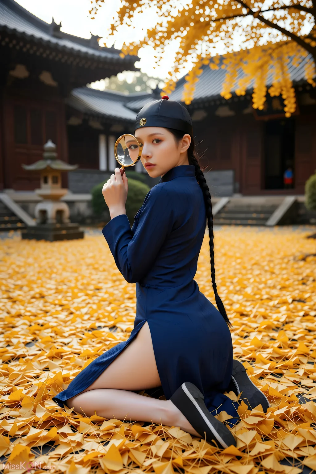 [AIGirl] 珊珊 蓝色长衫 (77 photos)