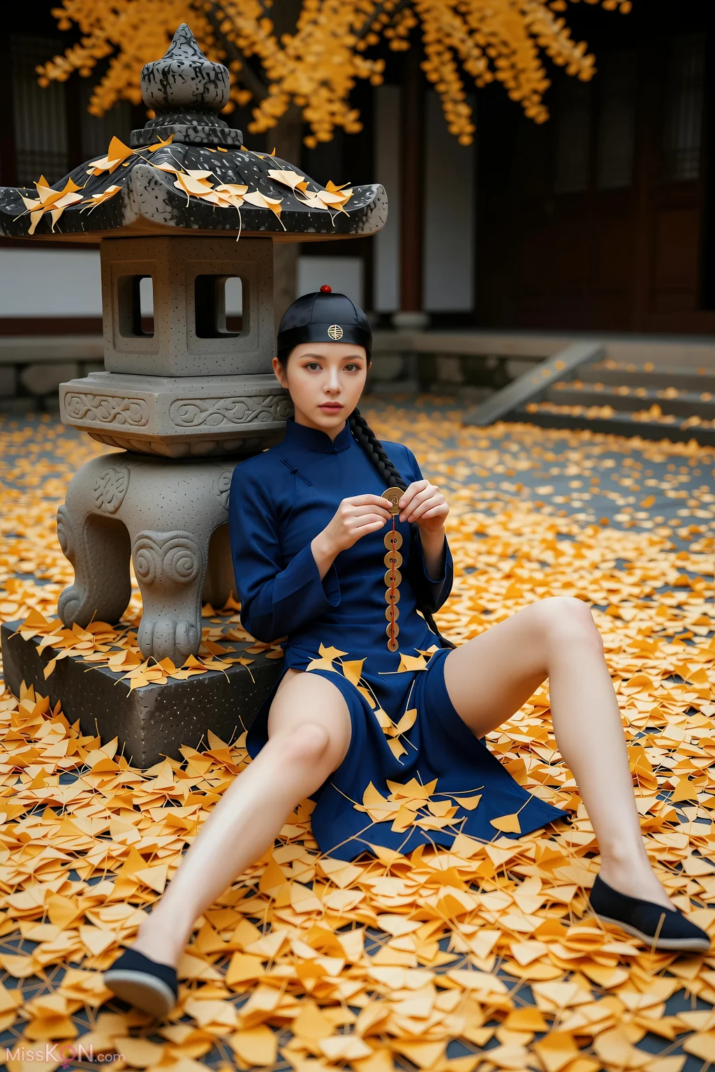 [AIGirl] 珊珊 蓝色长衫 (77 photos)