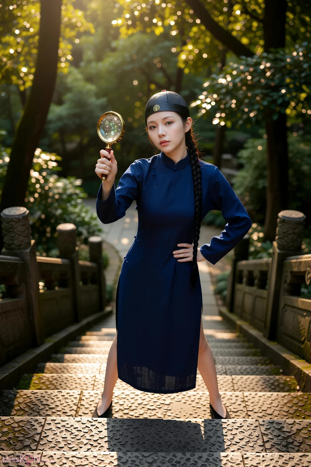 [AIGirl] 珊珊 蓝色长衫 (77 photos)