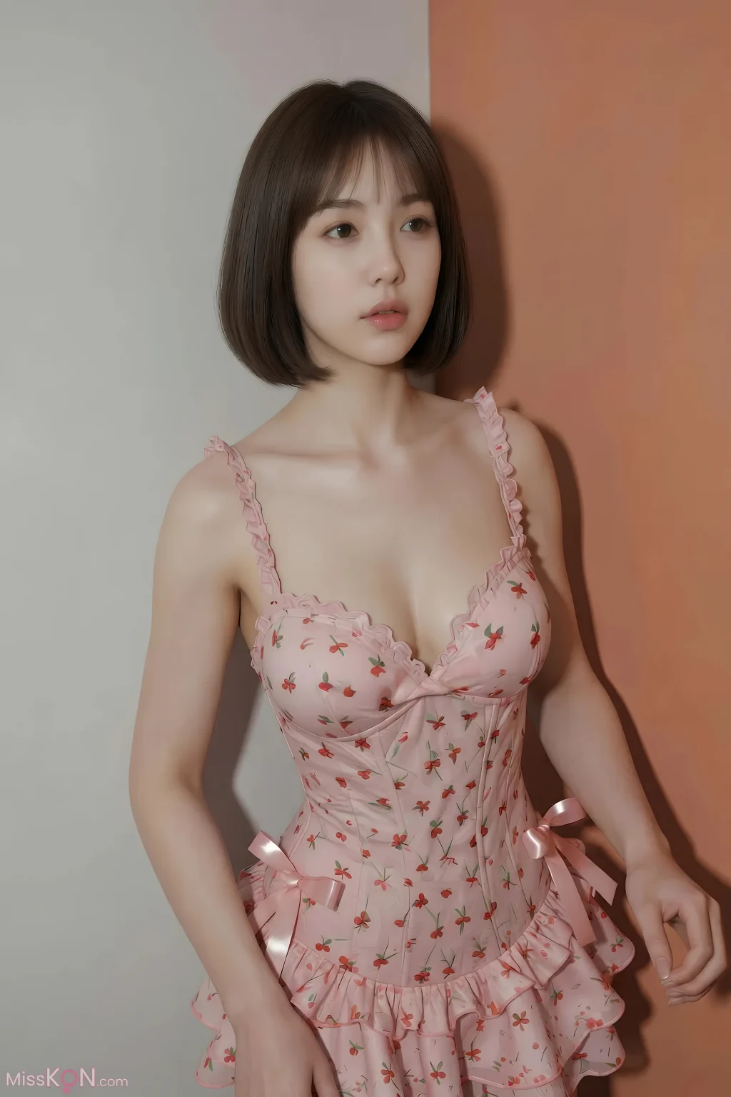 [AIGirl] 小乔不乔 粉色波点 (95 photos)