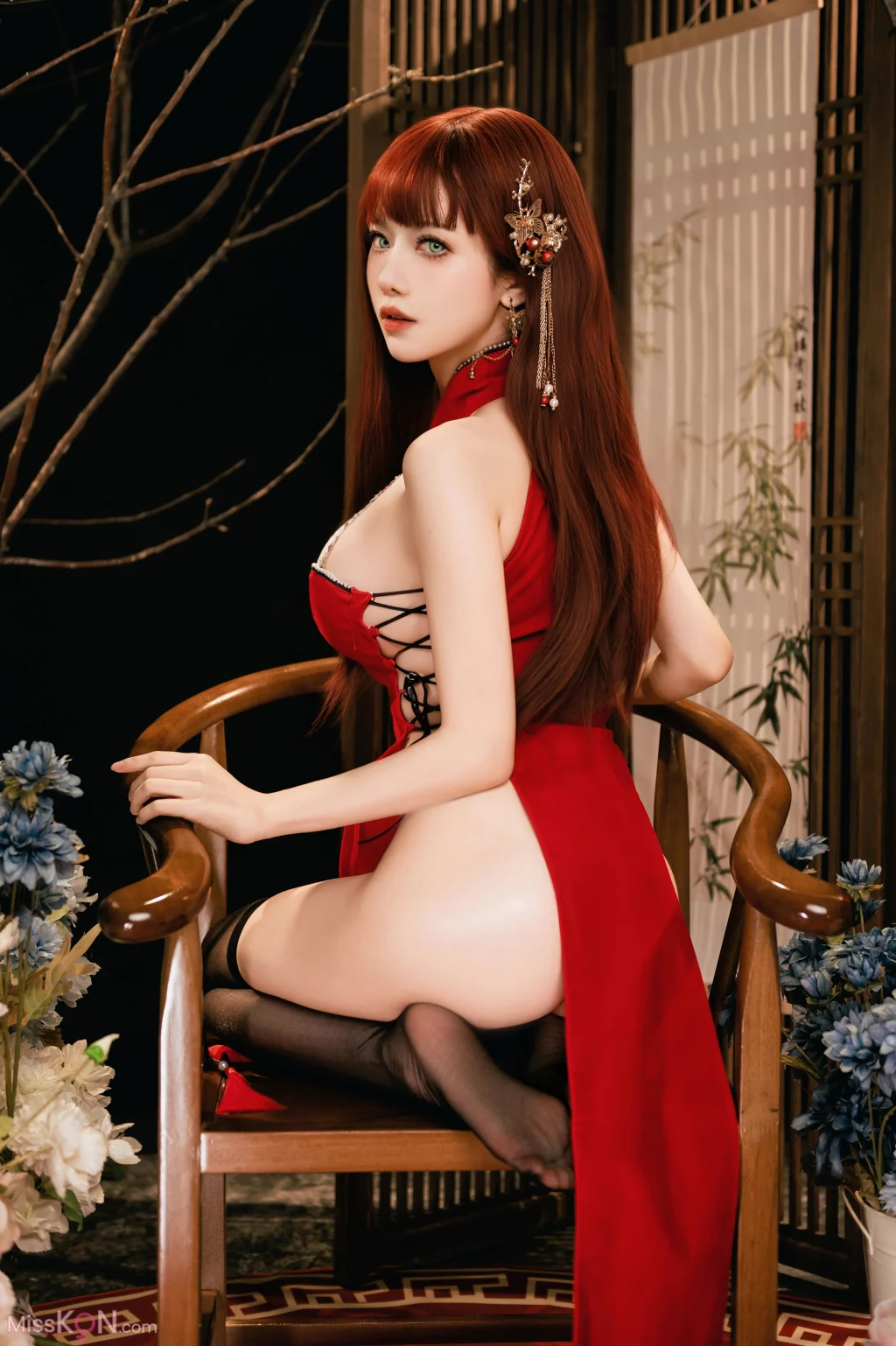 Coser@Shika小鹿鹿: 新年红旗袍 (30 photos)