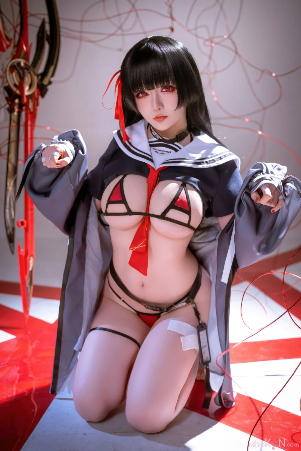 Coser@星之迟迟Hoshilily: 2026年04月计划 鸣潮 千咲 JK (64 photos)